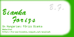 bianka forizs business card